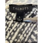 Talbots Petite Black and White Long Sleeve Cardigan Size L Photo 2
