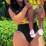 Iffei Mommy & Me  Coconut Tree Printed V Neck Bathing Photo 0