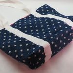 Starry Denim Cotton Lined Tote Bag Hand Crafted NWT Blue Photo 1