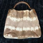 Country Western Rodeo Hobo Tie Dyed Leather Shoulder Bag Purse Brown Photo 2
