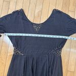 Free People  Vintage Lace Cut Out Knit Dress Size Medium / Large Brown Photo 13