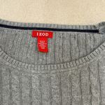 IZOD  Gray Cable Knit Pullover Crew Neck Long Sleeve Sweater Size Small Photo 6