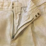 Nicole Miller  Trousers 10 Cream/Khaki Relaxed Fit 100%Linen Pockets Photo 2