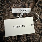 frame denim FRAME Black Colorblock Tan Snake Printed 100% Silk Blouse Button Front Size S Photo 11