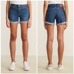 Levi's Women's Blue Clue 501 Long Selvedge Denim Cut-off Shorts Size 28 Photo 1