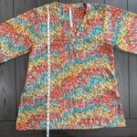 Uncle Frank  Ivy Jane Cover Up Tunic Top Pom-Pom Sleeve Size M Beachy Boho Retro Photo 5