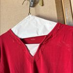 Van Heusen  Red Long Sleeve V-Neck Top large Photo 1