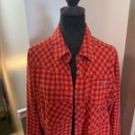 Woolrich Women's Orange Red Rust Buffalo Plaid Button Down Flannel Shirt Fall XL Photo 1