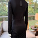 Lulu’s Black Draped Long Sleeve Dress Photo 5