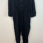 Gap | Black Long Sleeve Button Front Jumpsuit Size Large Photo 1