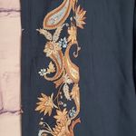 Boston Proper  PAISLEY SCROLL BELTED PULL ON CROP PANT NAVY BOHO XS Photo 5