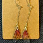 Butterfly Wings Stain Glass Style Pierced Earrings New Photo 0