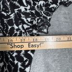 Dressbarn Dress Women's 12 Black White Print Ring Front Pleated Y2k Office Siren Photo 11