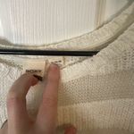 Roxy  Cable Knit Crewneck Sweater Cotton Blend White Size XL Photo 2