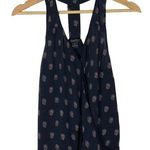 Lucky Brand  Navy Blue Printed Wrap Racerback Tank Top M Photo 0
