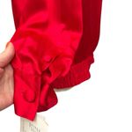 Doncaster Silks Vintage Red Sueded Silk Blouse – Size Medium NWT Draped Silk Top Photo 9