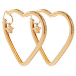 Versace  NWT Brass Medusa Heart Hoop Earrings in Original Box Photo 0