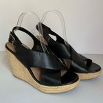 American Eagle Espadrille Platform Shoes Women’s Black Wedge Sandals Size 9 Photo 0