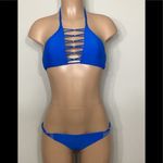 PilyQ New.  Bali blue braided bikini set. L-top/M-bottom Photo 2