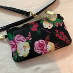 Betsey Johnson floral crossbody purse charger black pink gold bag Photo 9