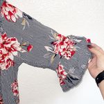 New Look Black And White Floral Off The Shoulder Striped Romper Photo 3