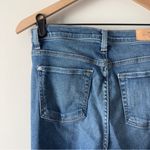 7 For All Mankind High Waist Slim Kick Jeans Dark Blue Wash Flare Jean denim EUC Photo 6