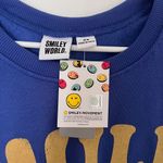 Smiley World Sweatshirt Womens Cropped Pullover Sweatshirt Long Sleeve Blue 2x Size XXL Photo 3