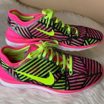 Nike Free Tr Fit 5 Pink Pow/Volt Black Athletic Shoes Size 7 Photo 0
