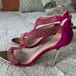 Glint hot pink rhinestone zip up stiletto heels Size 7.5 Photo 2