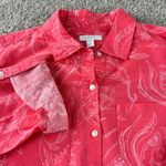 Charter Club  Floral‎ Button Down Shirt Pink White Linen Cotton Blend Womens S Photo 0