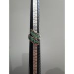 STERLING SILVER NATIVE AMERICAN NAVAJO 925 TURQUOISE & CORAL INLAY WRAP RING LB Blue Photo 1