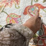 Chico's Chico’s women’s size 2 (12) blouse 3/4 sleeve roll tab earthtone paisley print Photo 11