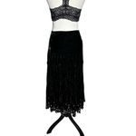 INC Crushed Black Velvet Sequin Maxi Skirt Size 2 | Y2K Boho Goth Holiday Party Photo 5