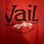 Vintage Vail Colorado Embroidered Crewneck Sweatshirt Size Medium Red Black Photo 4
