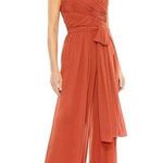 Mac Duggal NWT Flowy Faux Wrap Jumpsuit in Cinnamon Size M Photo 0