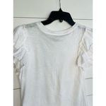 INDUSTRY White Ruffle Sleeves Short Sleeves 100% Pima Cotton TShirt Size Small Photo 5