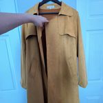 Solitaire • Faux Suede Long Jacket Coat • XL • Mustard Yellow Orange • Pockets Photo 8