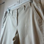 Talbots Petites Khaki Straight Leg Cropped Pants Raw Hem Size 8P Workwear Casual Photo 2
