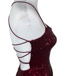 Windsor  Ruby Red Sequin Burgundy Mini Party Dress Large Photo 9