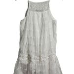 ZARA Dress Women S White Halter Lace Babydoll Mini NWT Bohemian Cottage Wedding Photo 0