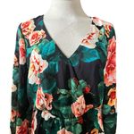 Show Me Your Mumu Romper Rocky Long Sleeve Floral Rose Black Pink Size Small Photo 3