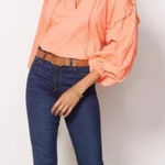 Cleobella NEW NWT  Phoenix Oversized Cotton Top XS Coral Orange Swiss Dot‎ Ruffle Photo 0