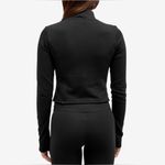 Good American  Women's Compression Terry Mock Zip Top sz M Photo 5