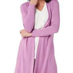 LOGO By Lori Goldstein  Duster Chiffon Hem Women’s Size S Purple Cardigan Photo 0