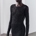 ZARA NWT MESH RHINESTONE TOP Photo 4