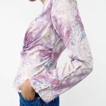 ZARA NEW  Purple Marble Satin Effect Long Sleeve‎ Printed Top Size S Blouse Top Photo 2
