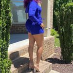 Zenana Outfitters Hoodie Drawstring Short Set. Royal Blue. Small. NWT Photo 4