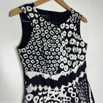 Lafayette 148 Geometric Print Black White Pleated A-Line Midi Dress Size 8 Photo 4