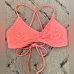 Aerie  coral crochet bikini top size medium Photo 0