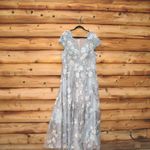 Mac Duggal 20294 Green Floral Embroidered Short Sleeve Gown Photo 8